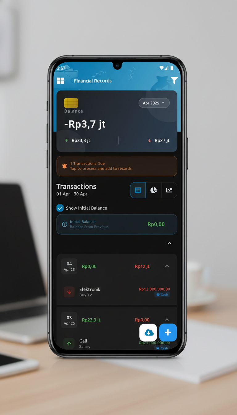 Money Tracker App Dashboard